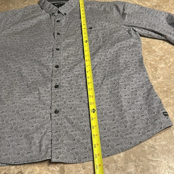 Black Bull Men shirt XL, grey/ blue  two tone, cotton blend ,paisley,office - Picture 8 of 11